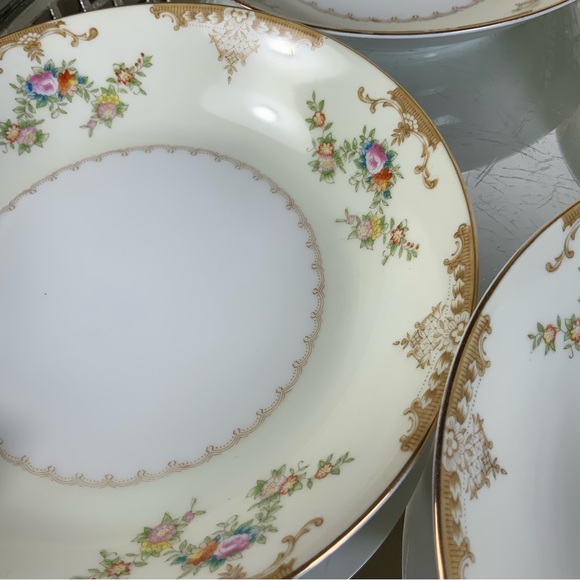 Vintage Mieto Garland China Hand Painted Berry Bowls Floral #G4 - Picture 3 of 6